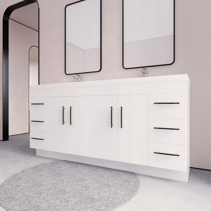 Meuble-lavabo autoportant Eliza de 72 po avec double vasque