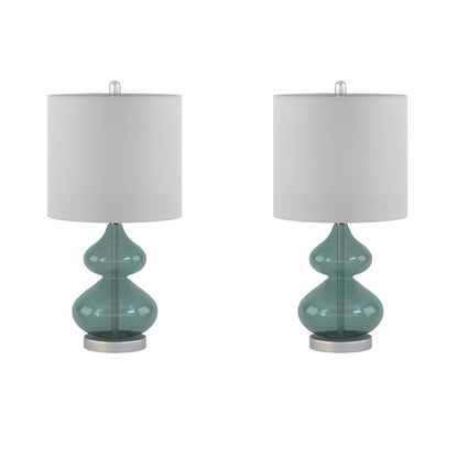 Ellipse Curved Gourd Glass Table Lamp, Set of 2
