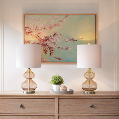 Ellipse Curved Gourd Glass Table Lamp, Set of 2