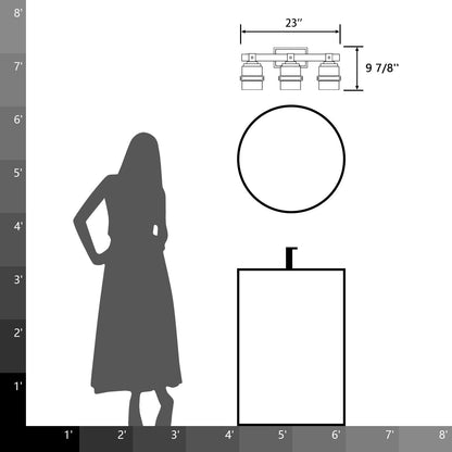 ExBrite Farmhouse 3-lights Bathroom Dimmable Iron Black Vanity Lights Wall Sconces