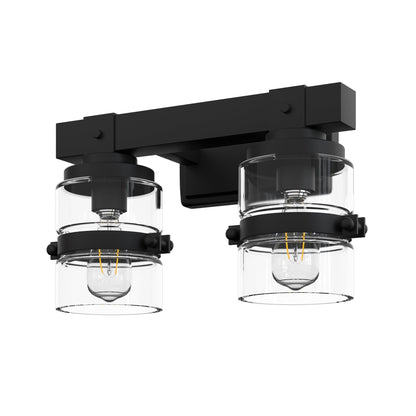 ExBrite Farmhouse 3-lights Bathroom Dimmable Iron Black Vanity Lights Wall Sconces