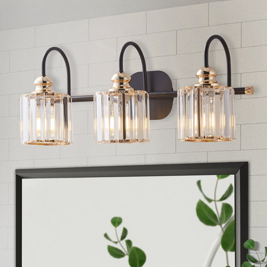 ExBrite Modern Rose Gold 1/2/3/4/5-light Bathroom Dimmable Crystal Vanity Lights Wall Sconces