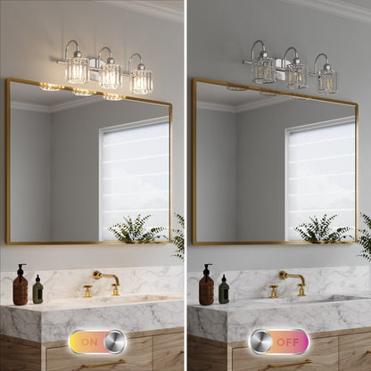 ExBrite Modern Rose Gold 1/2/3/4/5-light Bathroom Dimmable Crystal Vanity Lights Wall Sconces