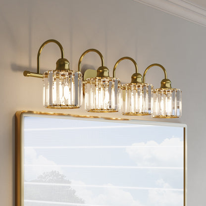 ExBrite Modern Rose Gold 1/2/3/4/5-light Bathroom Dimmable Crystal Vanity Lights Wall Sconces