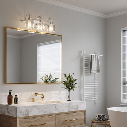 ExBrite Modern Rose Gold 1/2/3/4/5-light Bathroom Dimmable Crystal Vanity Lights Wall Sconces