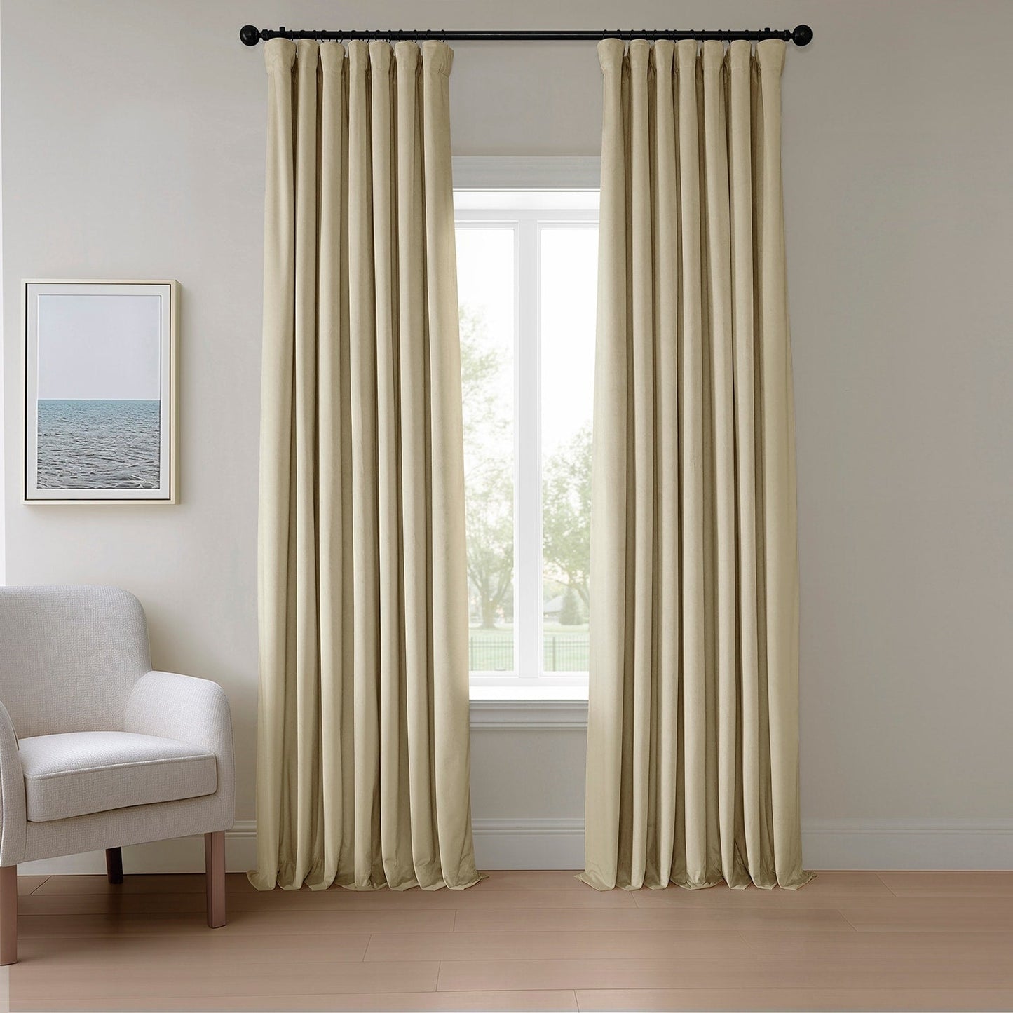 Exclusive Fabrics Heritage Plush Velvet Room Darkening Curtains (1 Panel) Luxury Velvet Curtains for Bedroom & Living Room.