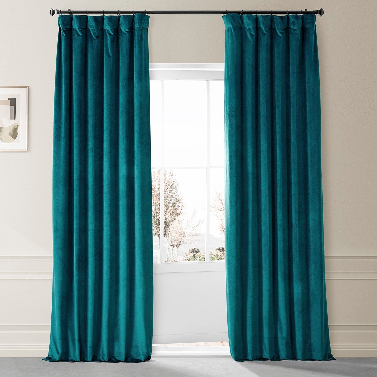 Exclusive Fabrics Signature Plush Velvet Hotel Blackout Curtains (1 Panel) - Luxury Soft Drapery for Light Control & Elegance