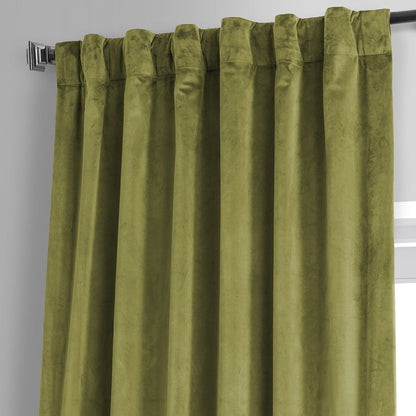 Exclusive Fabrics Signature Plush Velvet Hotel Blackout Curtains (1 Panel) - Luxury Soft Drapery for Light Control & Elegance