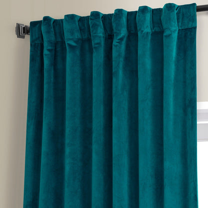 Exclusive Fabrics Signature Plush Velvet Hotel Blackout Curtains (1 Panel) - Luxury Soft Drapery for Light Control & Elegance