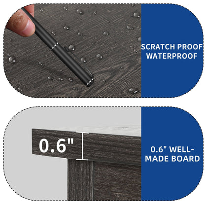 Meuble TV Farmhouse pouvant accueillir jusqu'à 65 téléviseurs avec portes et étagères ouvertes Console multimédia Prise de courant