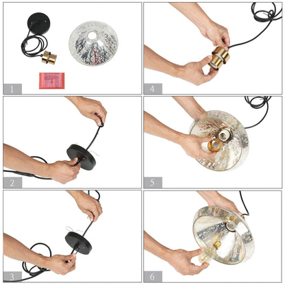 Suspension Flyn Modern à 1 ampoule en verre mercure pour îlot de cuisine