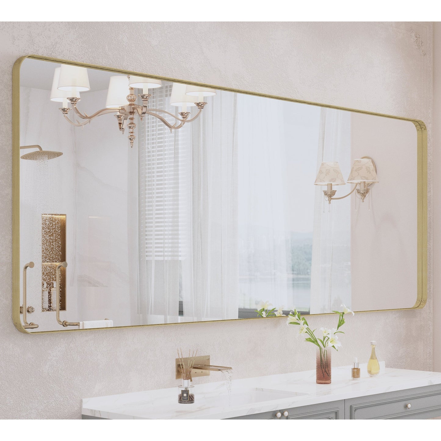 Framed Wall Mounted Bathroom Vanity Mirror