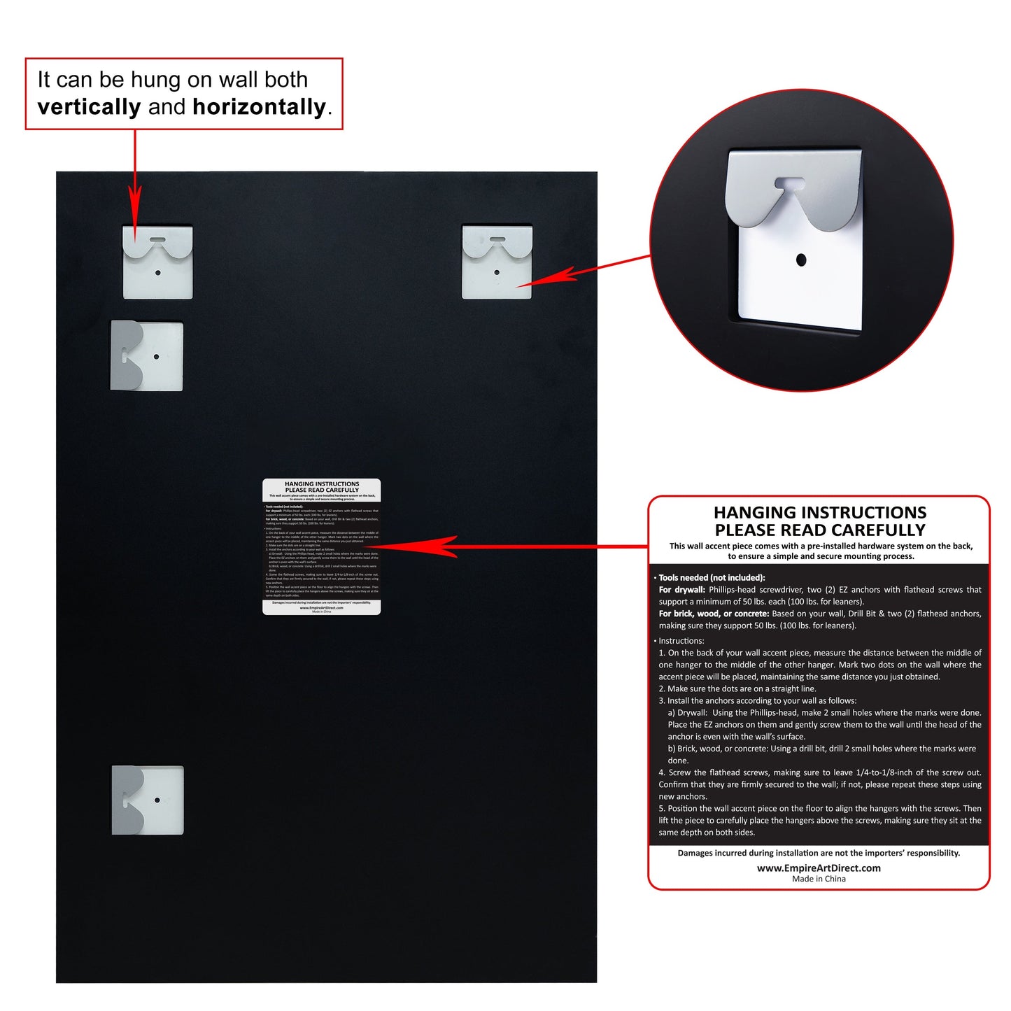 Frameless Beveled Prism Wall Mirror-Square/Rectangluar - Clear