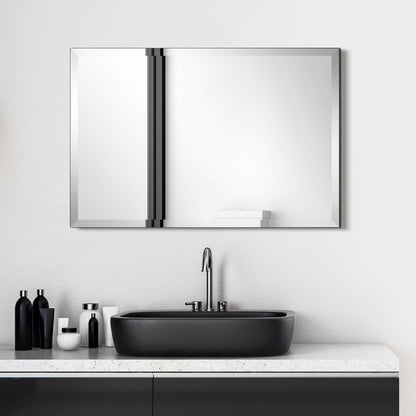 Frameless Beveled Prism Wall Mirror-Square/Rectangluar - Clear