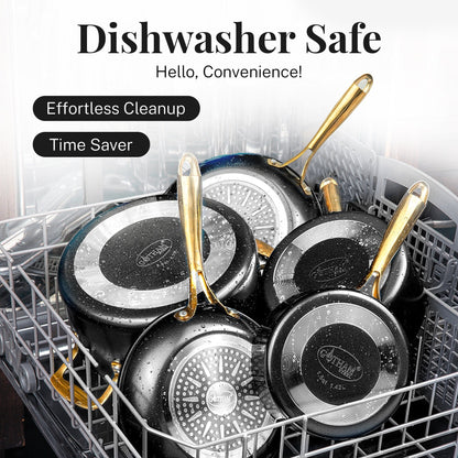 Batterie de cuisine antiadhésive en céramique noire Gotham Steel, 15 pièces, avec ustensiles