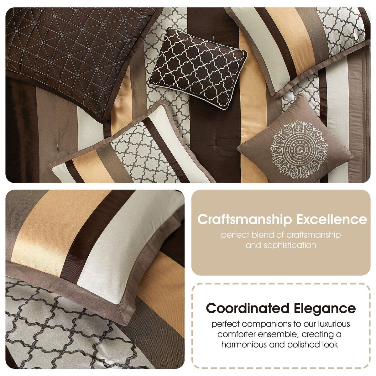 Nanshing Avalon Trellis 8-Piece Moroccan Print Comforter Set