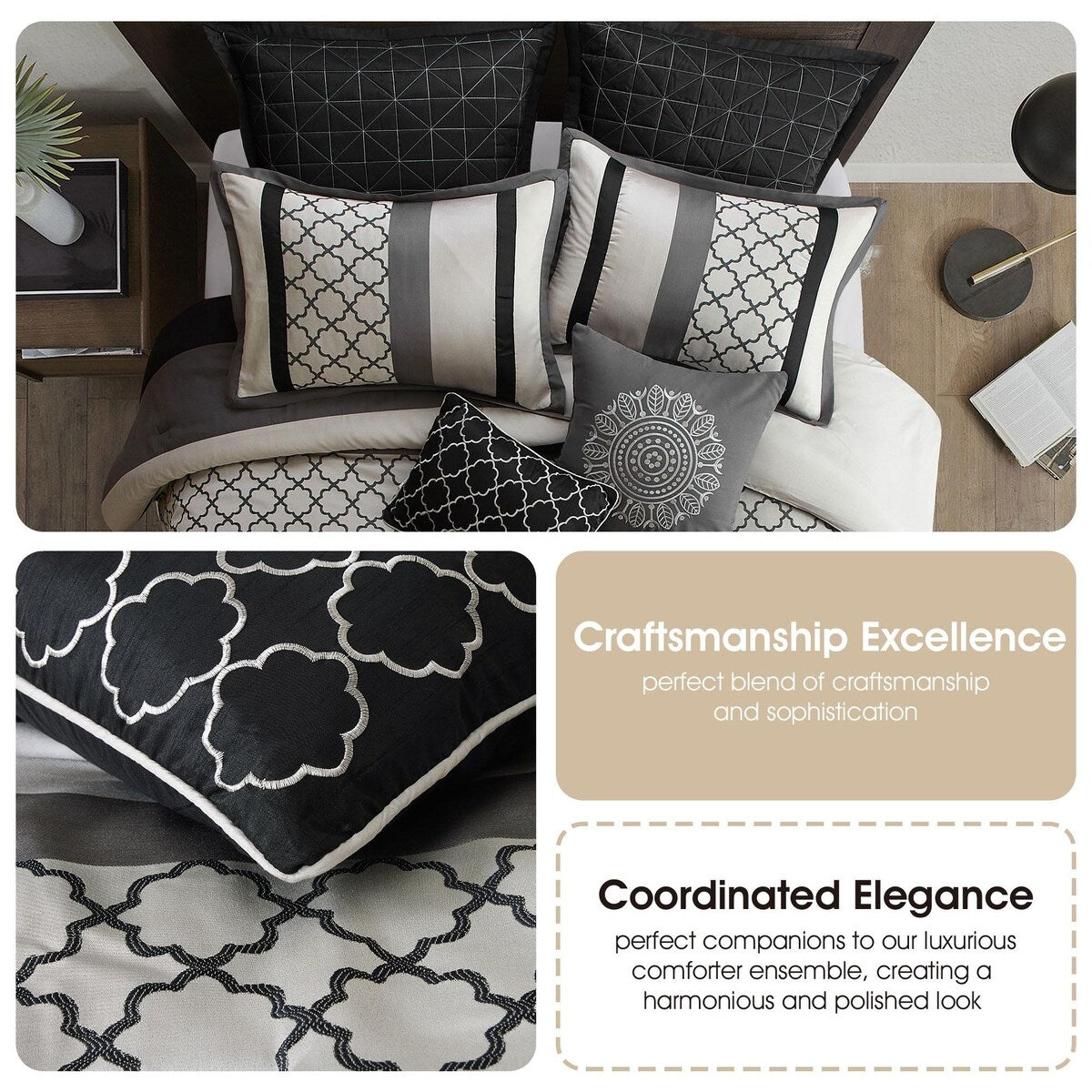 Nanshing Avalon Trellis 8-Piece Moroccan Print Comforter Set