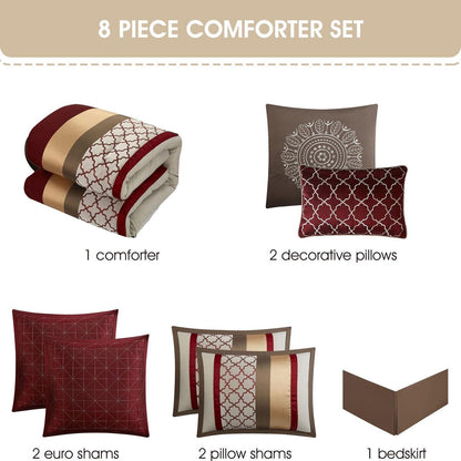 Nanshing Avalon Trellis 8-Piece Moroccan Print Comforter Set