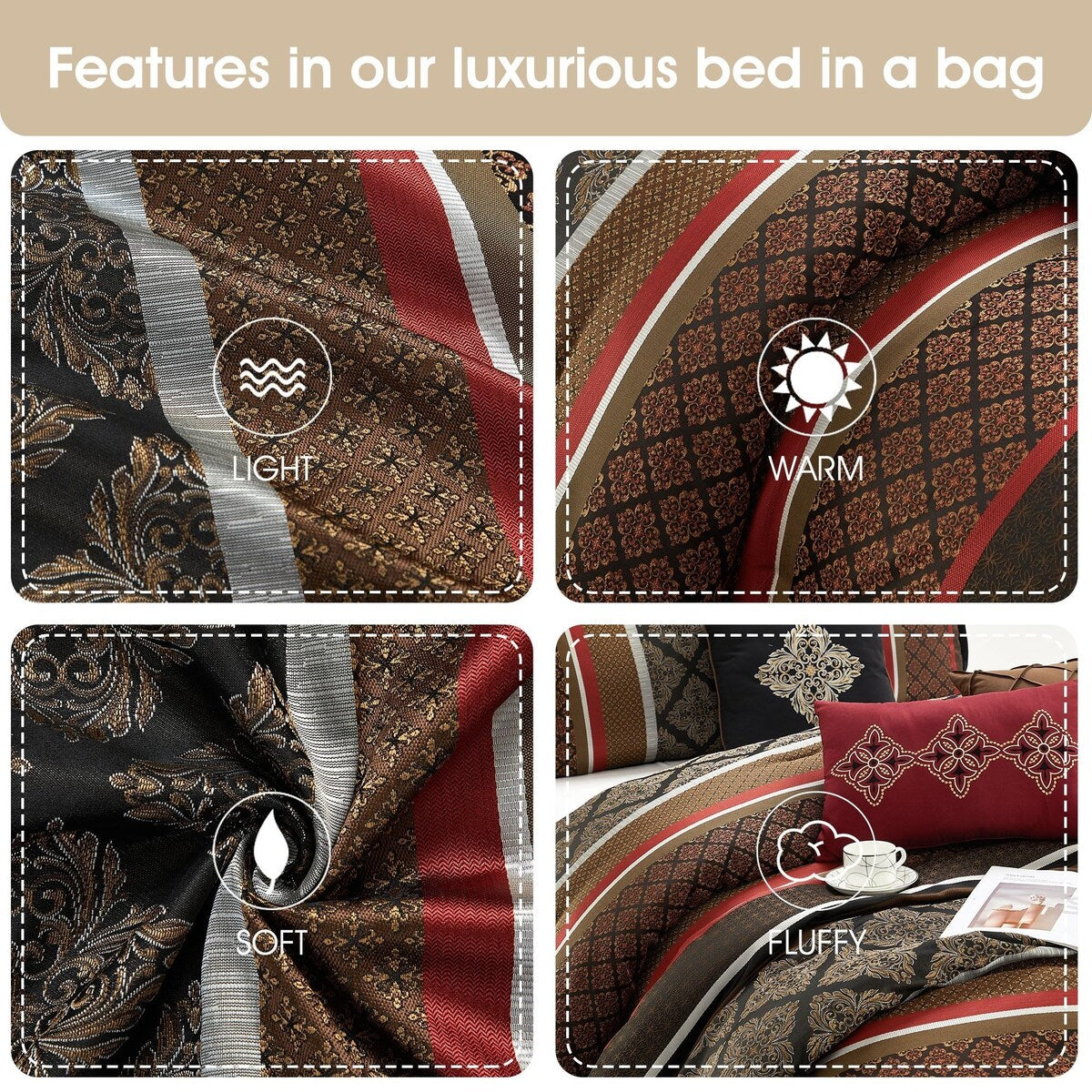 Nanshing Jensen 7 Piece Jacquard Geometric Comforter Set