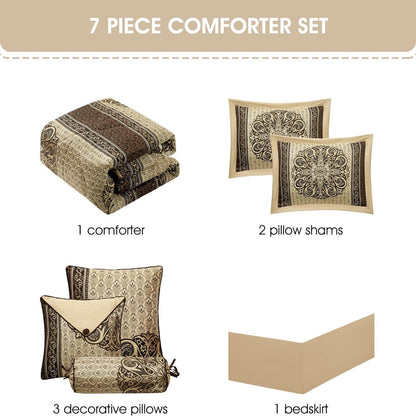 Nanshing Prince 7 Piece Elegant Medallion Comforter Set