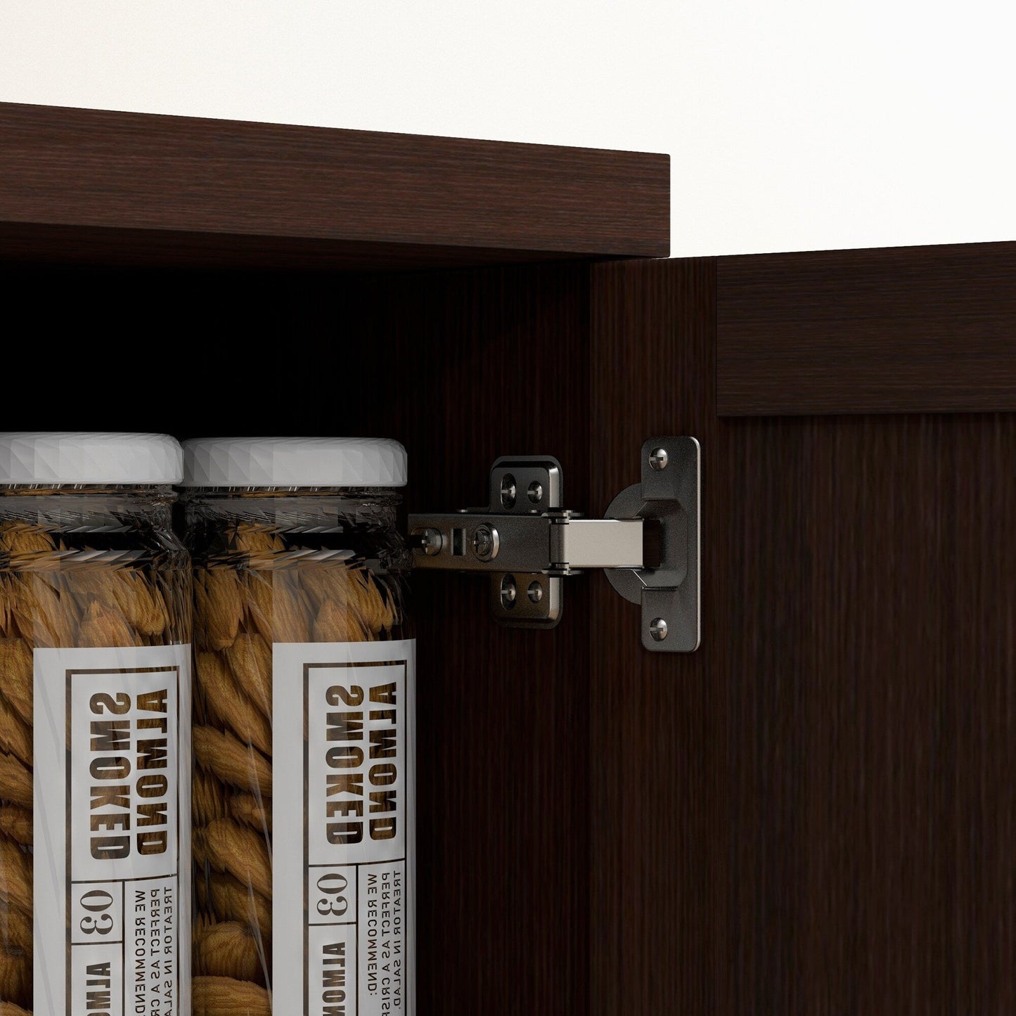 HOMCOM 63 Garde-manger de cuisine à 2 portes, meuble de rangement indépendant avec étagères à 5 niveaux et 2 étagères réglables pour salle à manger