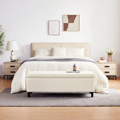 Pouf de rangement rectangulaire rembourré 50,3 x 17,50 x 18 po - Similicuir