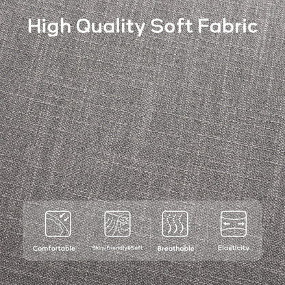 Banc d'entrée rembourré en tissu, banc de chambre pour bout de lit beige, bois massif 44 pouces