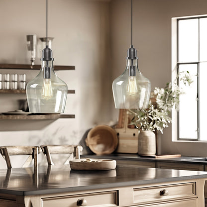 INK+IVY Auburn Bell Shaped Hanging Glass Pendant Light