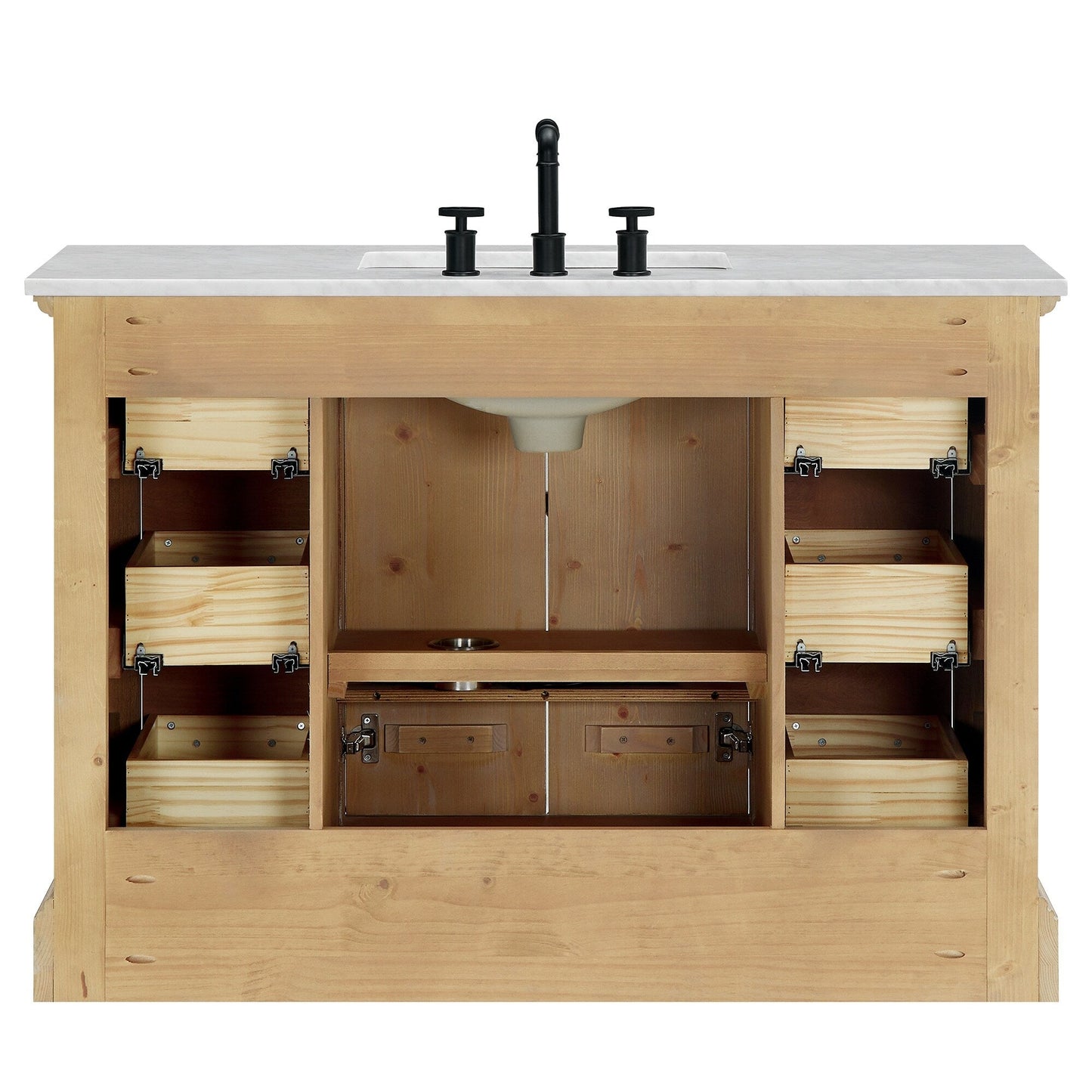 Meuble-lavabo Hervas avec plateau en marbre naturel sans miroir