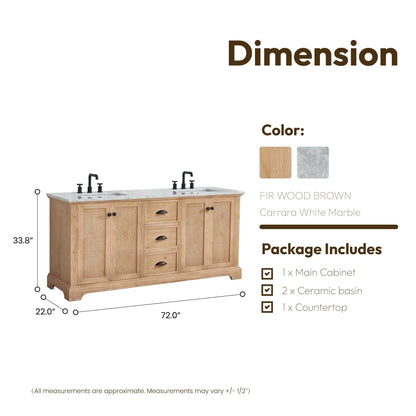 Meuble-lavabo Hervas avec plateau en marbre naturel sans miroir