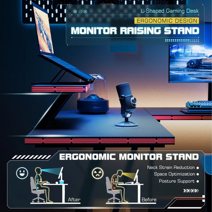 Homall L-Shaped Gaming Desk Computer Corner Desk Office Writing Desk