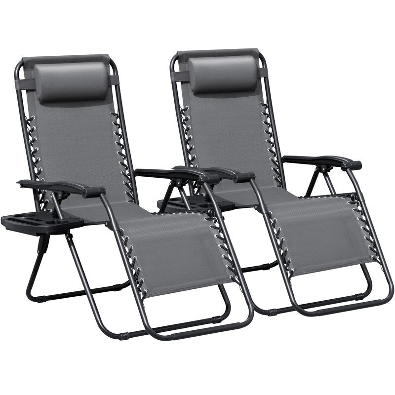Homall Patio Zero Gravity Chair Lawn Lounge Chair with Pillow Set of 2