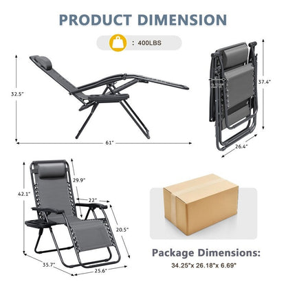 Homall Patio Zero Gravity Chair Lawn Lounge Chair with Pillow Set of 2