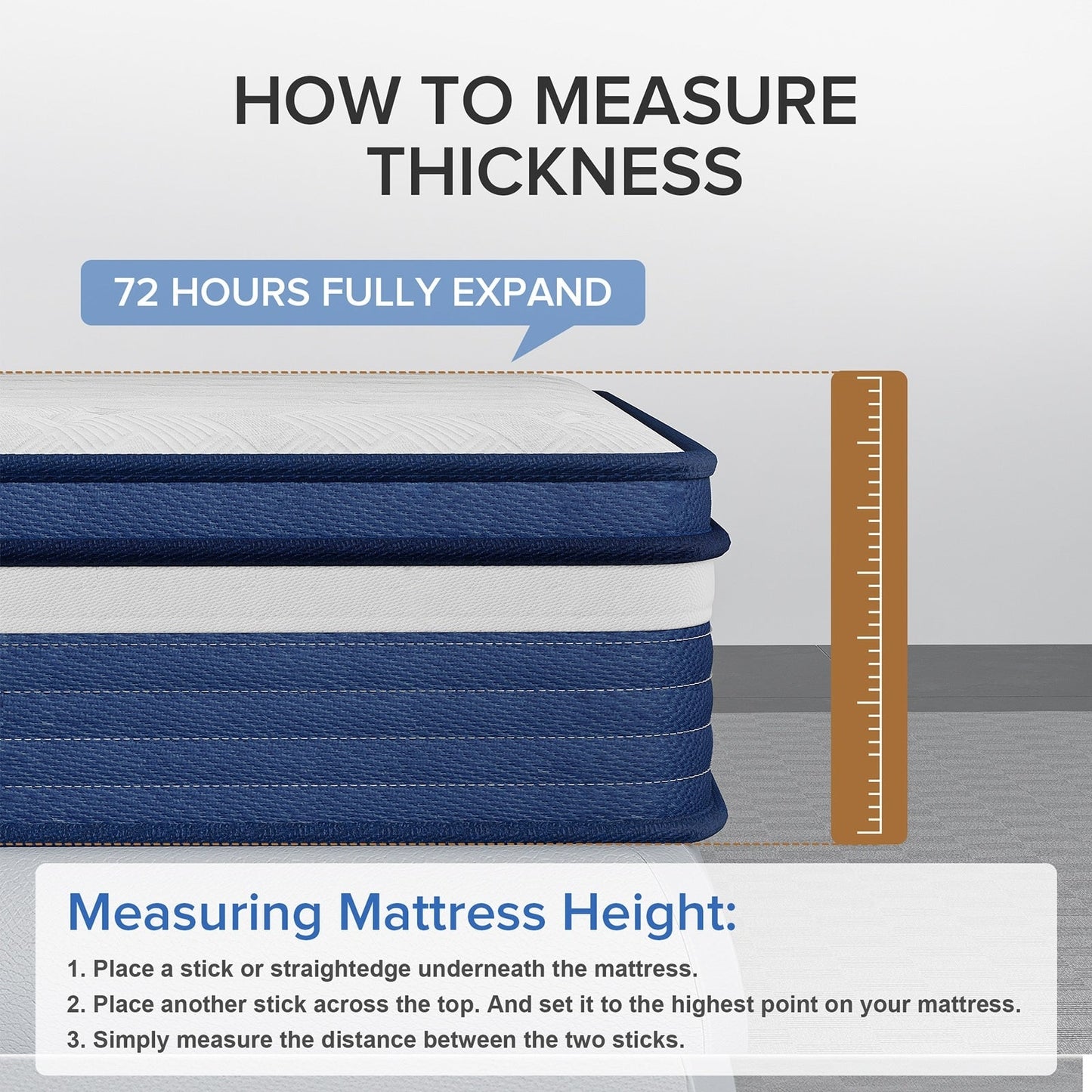 Matelas à ressorts SweDrea 25 cm mi-ferme à plateau-coussin pour soulager les maux de dos et rafraîchir, certifié CertiPUR-US, SGS et OEKO-TEX.