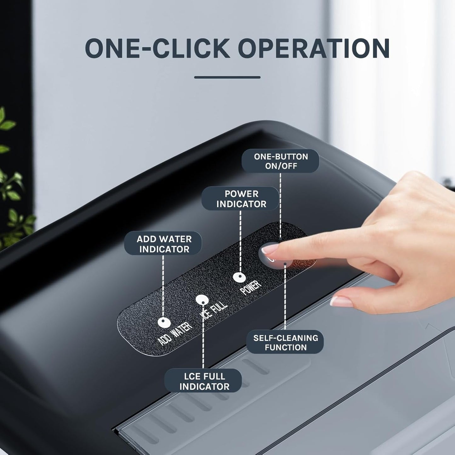 Ice Makers Countertop, Portable Ice Maker Machine with Handle, Self-Cleaning Ice Maker, for Home/Office/Kitchen