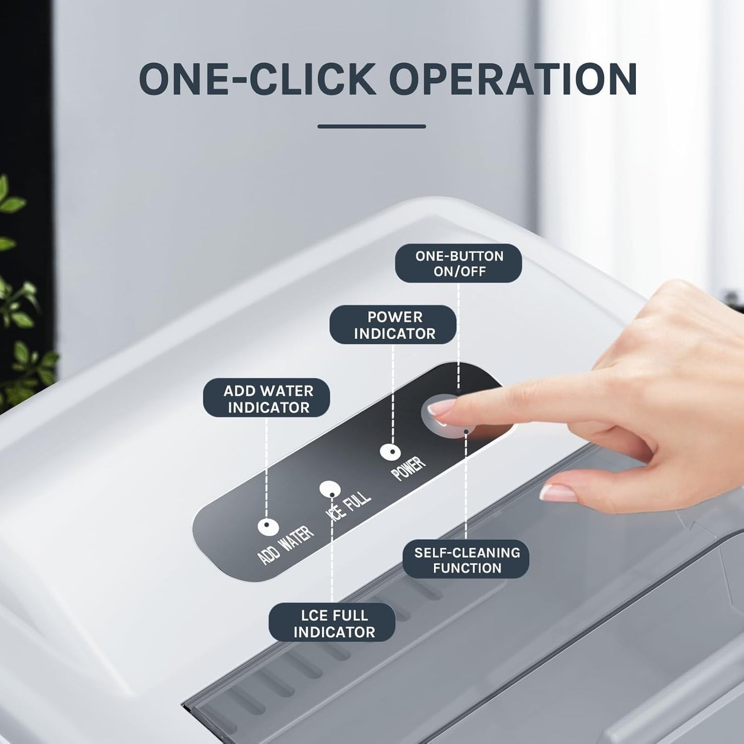 Ice Makers Countertop, Portable Ice Maker Machine with Handle, Self-Cleaning Ice Maker, for Home/Office/Kitchen