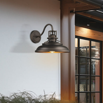 Indoor Outdoor Wall Sconces, Gooseneck Wall Sconces Vintage Farmhouse Wall Lamp, Oil Rubbed Bronze Finish