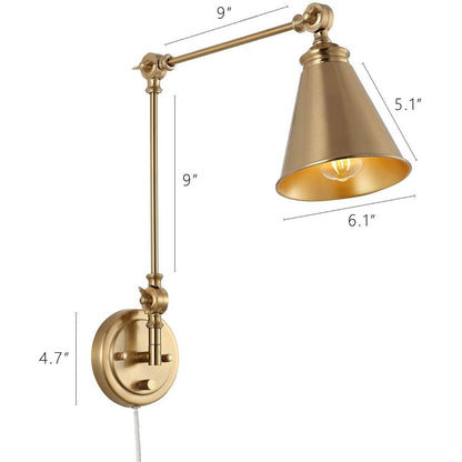 WINGBO Industrial Swing Arm Wall Sconce with Metal Shade,2-Pack...