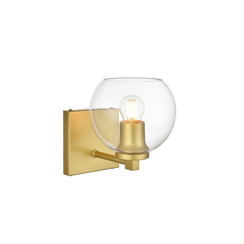 Julian 1 Light Black and Clear Bath Sconce