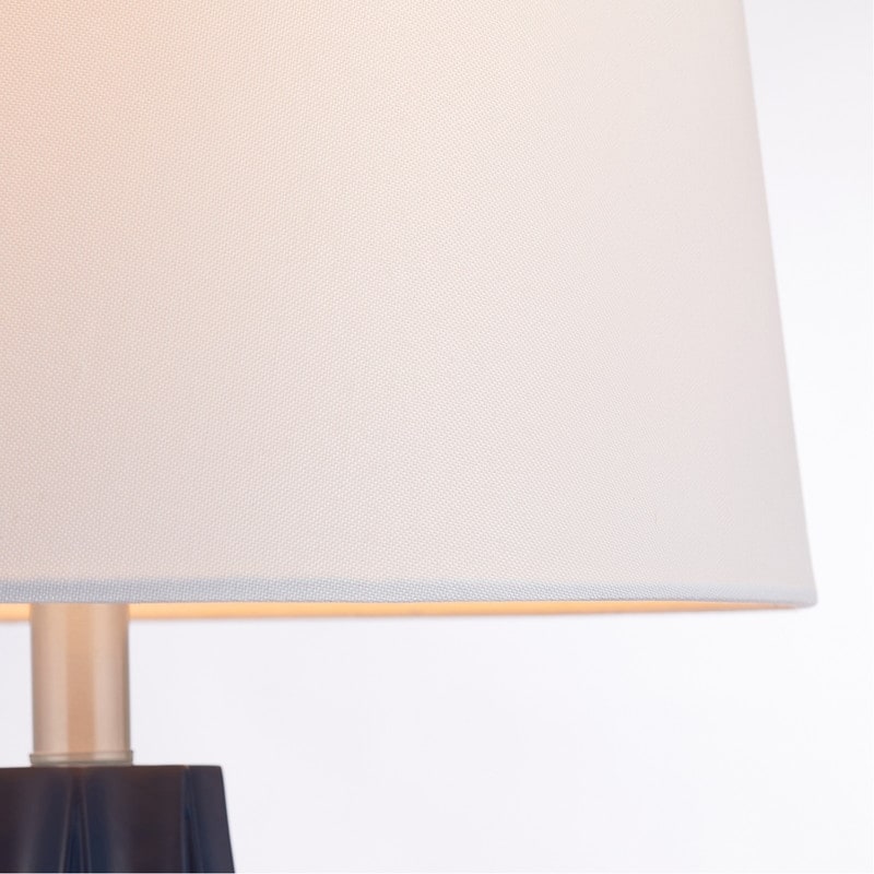 KAWOTI 27 Blue Table Lamp with Fabric Shade