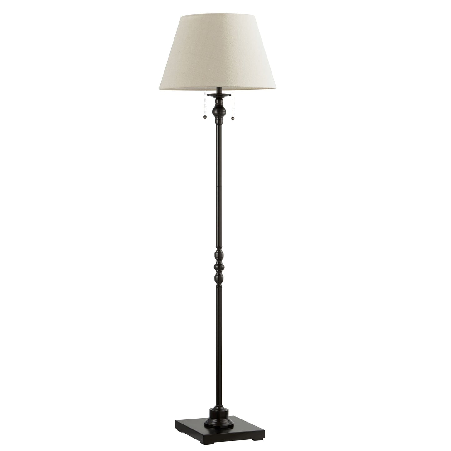 KAWOTI 60.5'' 2-Light Floor Lamp with Empire Fabric Shade