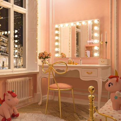 Miroir de maquillage Hollywood Keonjinn à LED avec 15/18 lumières LED