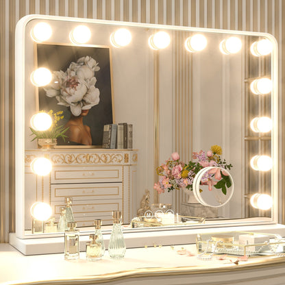 Miroir de maquillage Hollywood Keonjinn à LED avec 15/18 lumières LED