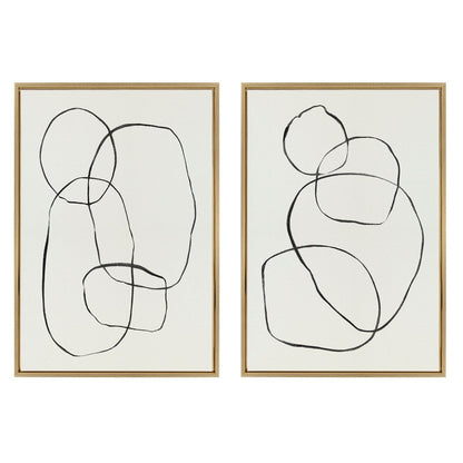 Kate and Laurel Sylvie Modern Circles Framed Canvas Set by Teju Reval