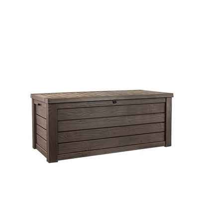 Coffre de rangement extérieur Keter Westwood, grand format, 150 gallons, en résine durable, pour meubles et fournitures, marron