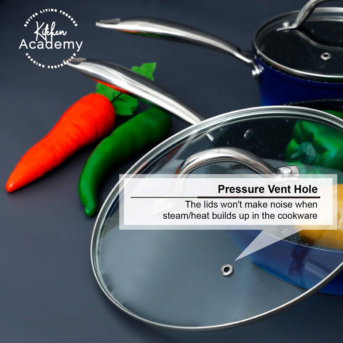 Batterie de cuisine en granit, poêles et casseroles antiadhésives, 12/15/30 pièces