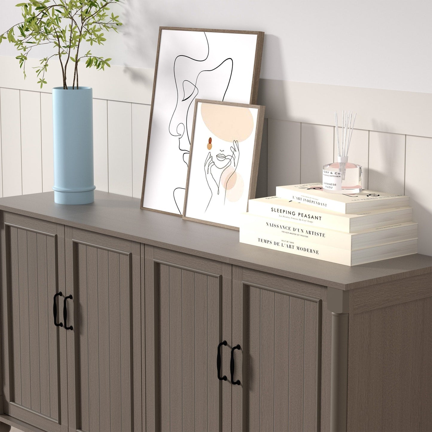 Buffet de cuisine, meuble de bar à café, meuble de rangement d'appoint