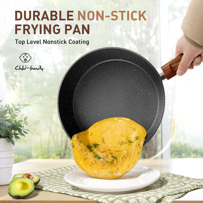 Batterie de cuisine antiadhésive, ensemble de 12 casseroles et poêles en granit