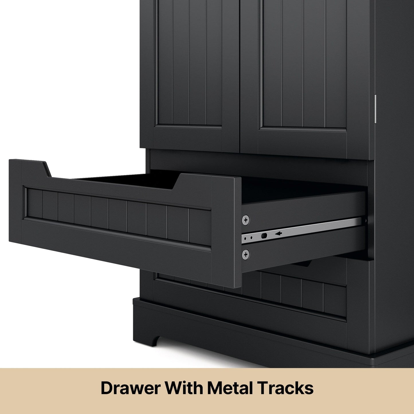 Armoire de rangement pour cuisine, armoire de rangement pour salle de bain indépendante avec 2 portes et tiroirs