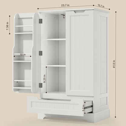 Armoire de rangement pour cuisine, armoire de rangement pour salle de bain indépendante avec 2 portes et tiroirs